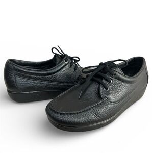 SAS Amigo 40 Pebbled Leather Lace Up Oxfords Men Sz 10.5 M Black Comfort